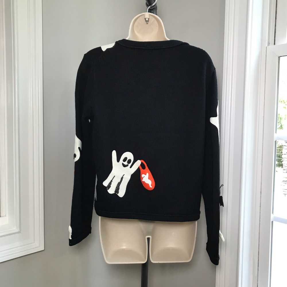 Vintage Michael Simon Halloween Ghosts Cardigan Sweater ~ Women’s Small - Picture 6 of 11